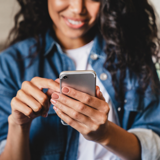 woman using cellphone